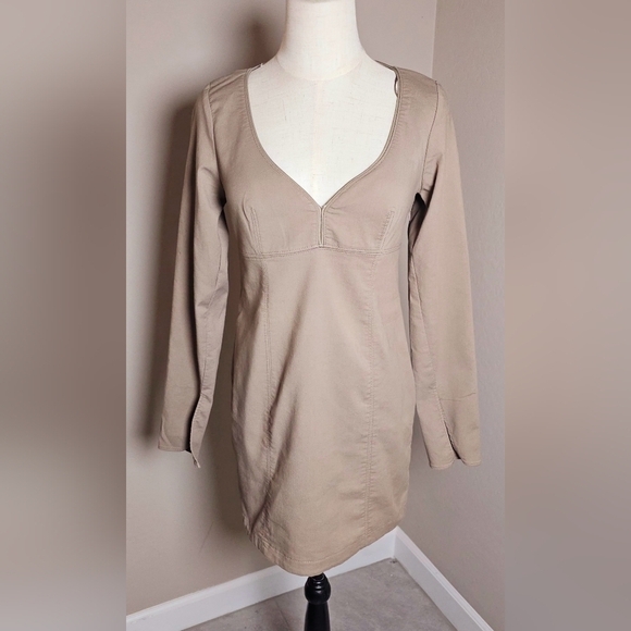 Zara Sweetheart Neckline Long Sleeve Mini Dress Size Medium - Picture 2 of 10
